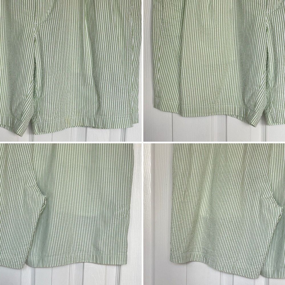 JoS A Bank Stay Cool Seersucker Shorts Green White Stripe Mens 40 - Picture 8 of 16